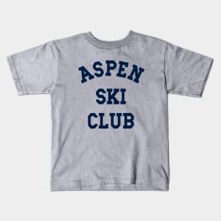 Aspen Ski Club, Varsity College Style For Skier And Skiing Enthusiasts Kids T-Shirt